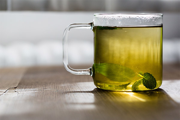 Grønn te med mynte- eller sitronmelisse