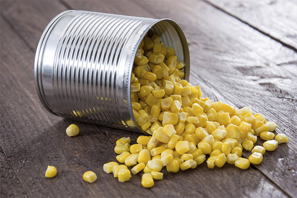 Výhody a poškození konzervované kukuřice