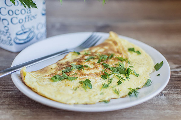 Výhody a poškodenie omelety