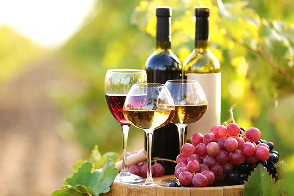Fördelarna och skadorna på vin